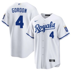 Alex Gordon #4 Men's Game White The Boys in Blue Jersey 992798-387