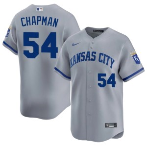 Official The Boys in Blue Aroldis Chapman #54 Men's Gray Jersey 664707-557