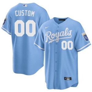 Men's #00 Player Blue KC Custom Jerseys 368990-421