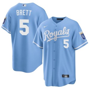 Men The Crowns #5 George Brett Blue New Jersey 830250-853