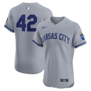 Mens #42 New Gray The Crowns Jackie Robinson Day Jersey 520866-255