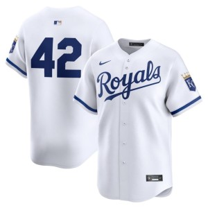 KC Royals White #42 Men's Replica Jackie Robinson Day Jersey 903217-592