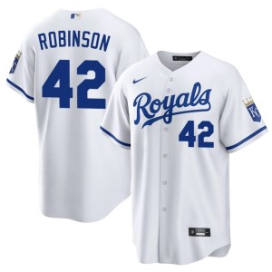 Authentic #42 Jackie Robinson White KCR Men's Jersey 640230-376