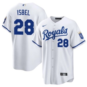 Replica #28 Mens Royals Kyle Isbel White Jerseys 995104-549