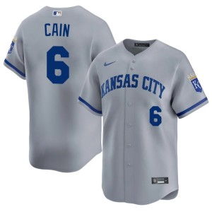 Gray Lorenzo Cain Mens Royals Embroidery #6 Jersey 363737-518