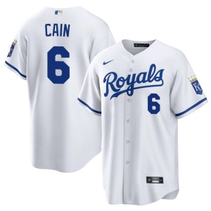 The Crowns White Game Lorenzo Cain #6 Mens Jersey 275212-635