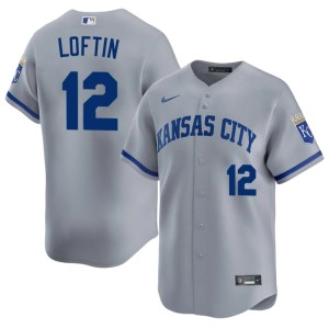 Gray Nick Loftin #12 Men KCR MLB Jersey 322608-111