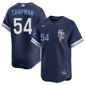 City Connect Navy Men's KCR #54 Aroldis Chapman Game Jersey 501548-340