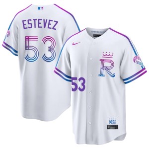 City Connect Embroidery Mens Carlos Estevez KC #53 White Jersey 719590-122