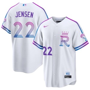 City Connect Embroidery Royals #22 Carter Jensen Men's White Jersey 881258-455