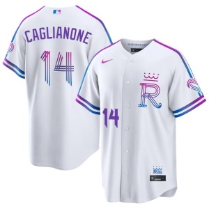 City Connect #14 White Kansas City Royals Men Jac Caglianone Popular Jersey 165605-454