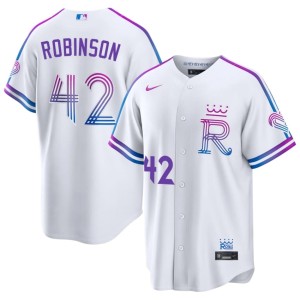 City Connect Jackie Robinson #42 White Official KC Mens Jersey 309084-857