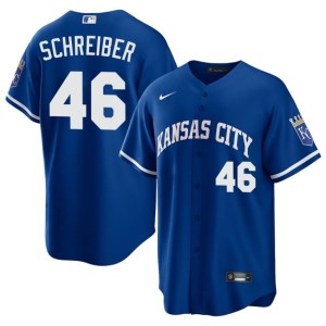 MLB Mens Royal John Schreiber KC Royals #46 Jerseys 660904-985