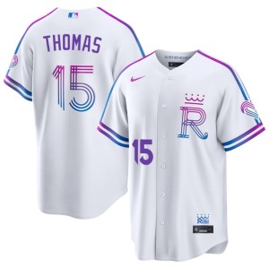 City Connect Game #15 Mens White Lane Thomas Kansas City Royals Jersey 938584-540