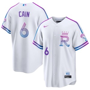 City Connect White Lorenzo Cain KC Royals #6 Men MLB Jerseys 337293-627
