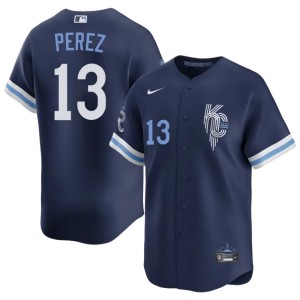 City Connect Limited Men's Kansas City Royals Navy Salvador Perez #13 Jerseys 299375-977