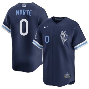 City Connect Royals Navy Men Game #0 Starling Marte Jerseys 716469-824