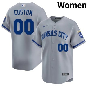 #00 Gray Kansas City Royals Custom Women's Embroidery Jerseys 158832-370