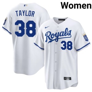 KC Royals Women Player Josh Taylor White #38 Jersey 117789-933