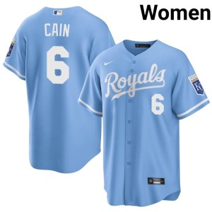 Blue Lorenzo Cain The 'Yals #6 Replica Women's Jersey 540468-580