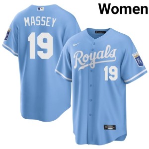 Blue #19 Womens Stitched Michael Massey The Crowns Jerseys 103696-628
