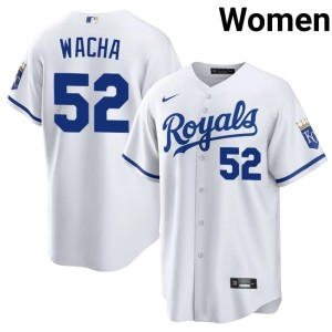 Michael Wacha White KC Stitched Women's #52 Jersey 116577-827