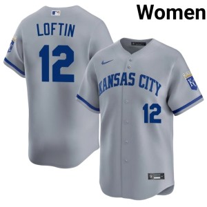 Embroidery Women Gray #12 The Blue Crew Nick Loftin Jerseys 604897-769