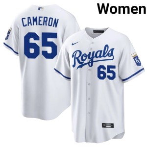 White Noah Cameron #65 Women's Official KC Royals Jerseys 850317-759