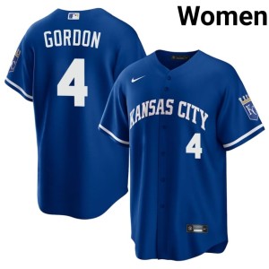 Alex Gordon KC Royals #4 Royal Women Popular Jerseys 943612-243