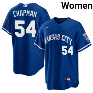 Aroldis Chapman #54 Womens Kansas City Royals Royal Popular Jersey 147843-360