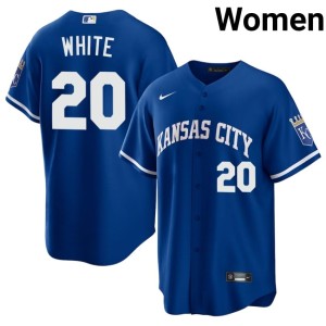 Stitched Womens Frank White Royal #20 KC Jerseys 611648-986
