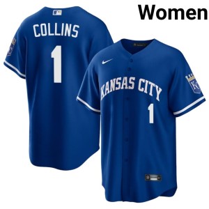 Women #1 Isaac Collins Royal KC Embroidery Jerseys 428062-219