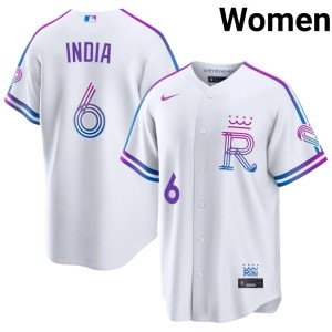 City Connect Jonathan India KC Royals Womens Replica White #6 Jersey 201732-294