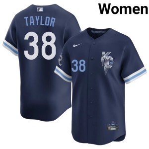 City Connect Kansas City Royals Popular #38 Josh Taylor Womens Navy Jersey 856572-985