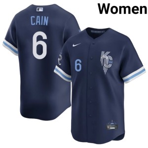 City Connect #6 Lorenzo Cain Player The Crowns Navy Womens Jerseys 657231-619