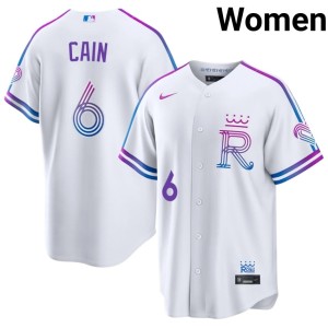 City Connect White KC Women Limited Lorenzo Cain #6 Jersey 553761-554