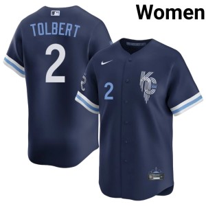 City Connect New KC Royals Tyler Tolbert Womens #2 Navy Jerseys 493591-644
