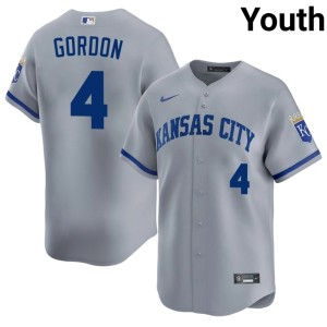New Alex Gordon #4 Royals Youth Gray Jerseys 835970-737