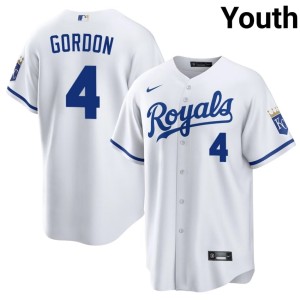 Limited KC Royals Alex Gordon White #4 Youth Jersey 709310-306