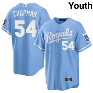 Aroldis Chapman Blue Game #54 Youth The Crowns Jersey 385347-202