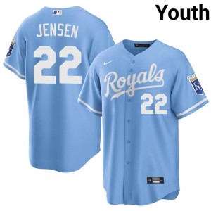 The Blue Crew #22 Carter Jensen Youth Stitched Blue Jerseys 751943-308