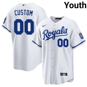 Embroidery White #00 KC Custom Youth Jersey 789782-165