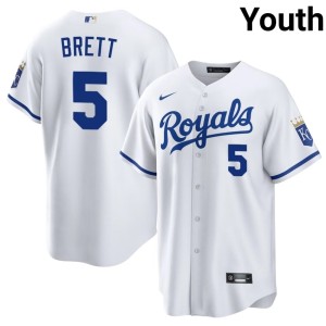 White George Brett Official #5 Youth The Blue Crew Jersey 186170-523