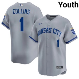 Youth #1 Isaac Collins KCR Gray Replica Jersey 383596-915