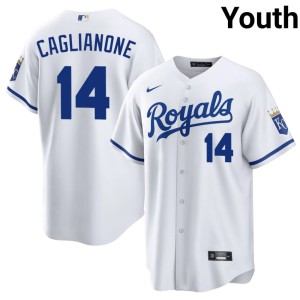 White The Blue Crew Replica Youth #14 Jac Caglianone Jerseys 622509-263