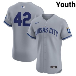Royals 2026-27 Gray Jackie Robinson Day Youth #42 Jerseys 375482-906