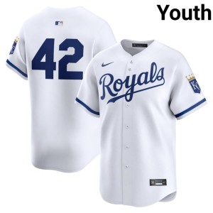 #42 White Popular KC Jackie Robinson Day Youth Jerseys 737852-143
