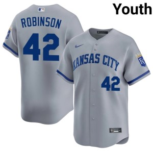 Jackie Robinson Limited Gray #42 Youth The Boys in Blue Jerseys 286375-366
