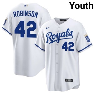 Jackie Robinson Royals Stitched White Youth #42 Jersey 975597-914