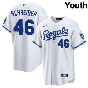 Youth #46 Official John Schreiber KCR White Jersey 112035-107